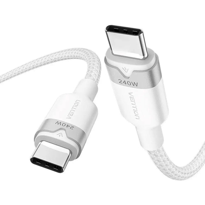 USB-C към C 2.0 Vention PD 3.1 5A 240W 2m бял кабел