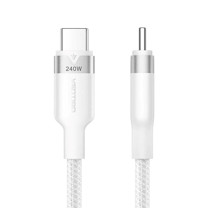USB-C към C 2.0 Vention PD 3.1 5A 240W 2m бял кабел