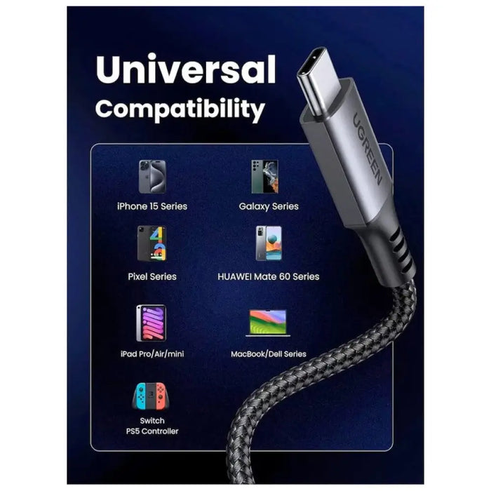 USB-C КЪМ USB-C КАБЕЛ ЗА ДАННИ И ЗАРЕЖДАНЕ – 60W 1м (US567)