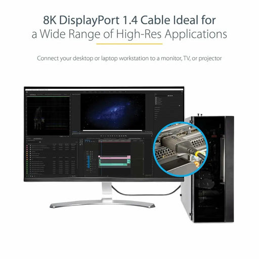 USB Cable Startech DP14VMM1F Черен 30 cm