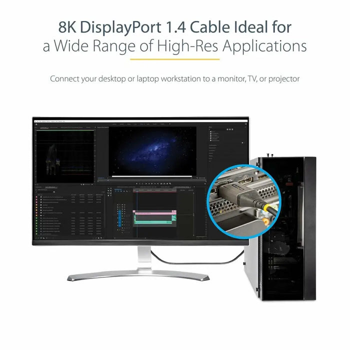 USB Cable Startech DP14VMM1F Черен 30 cm