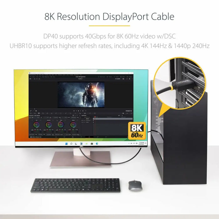 USB Cable Startech DP21-3M-DP40-CABLE Черен 3 m
