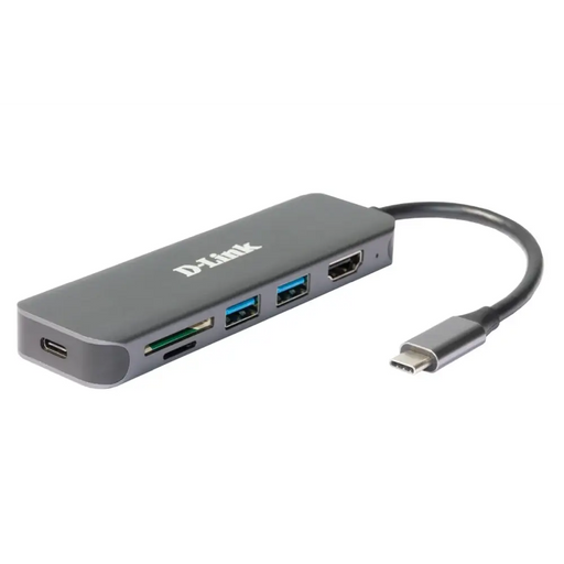 USB хъб D - Link 6 - in - 1 USB - C Hub with HDMI/Card