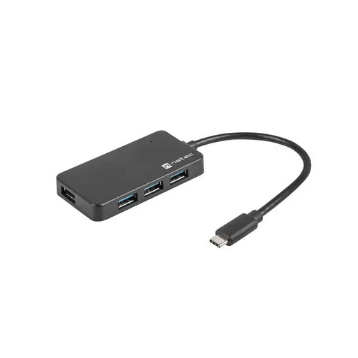 USB хъб Natec 3.0 hub silkworm 4-ports black usb-c