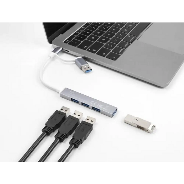 USB хъб Delock USB-C / USB-A - 3 x USB-A 2.0 + 1 x USB-A 5