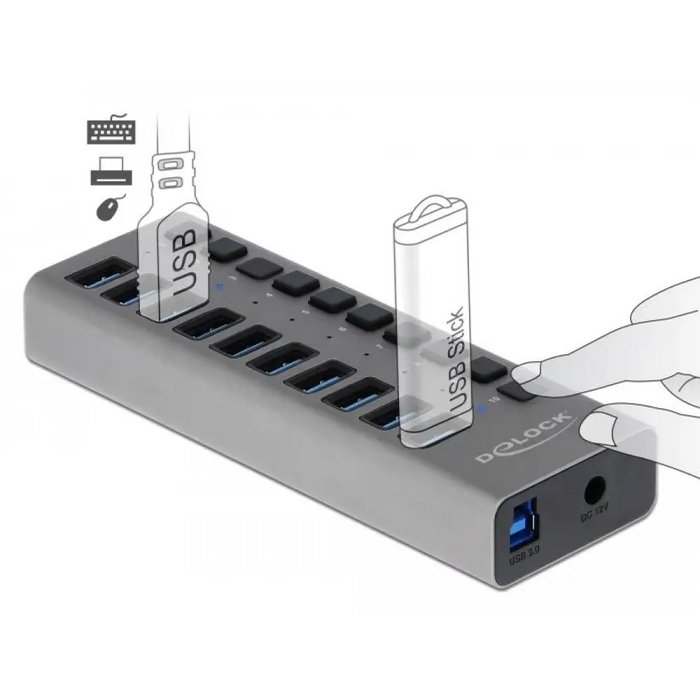 USB хъб 10 порта DELOCK 63670