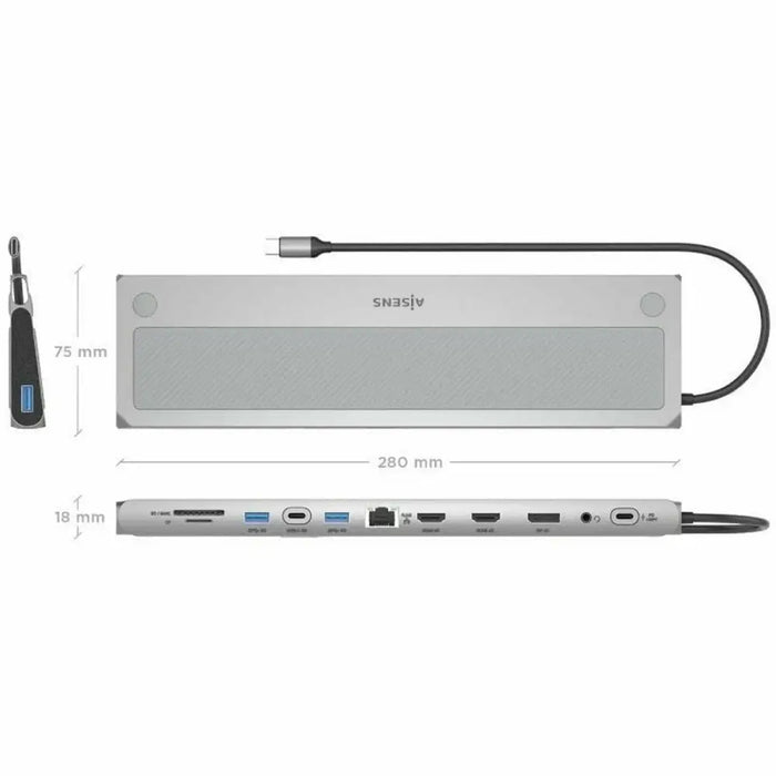 USB извод Aisens ASUC-12P020-GR Сив 100 W 50 W