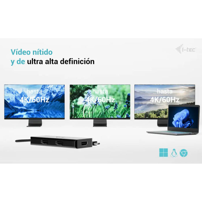 USB извод i-Tec C31TRIPLE4KHDMIPD Черен