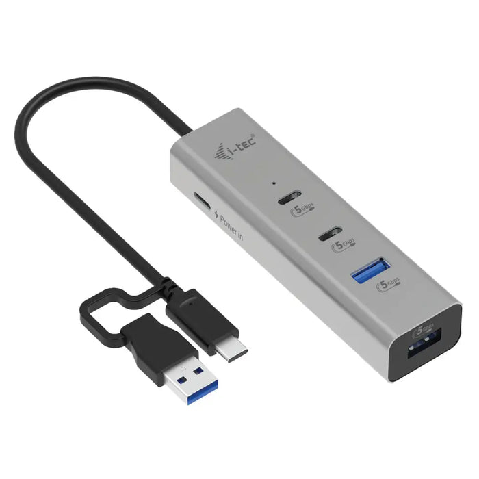 USB извод i-Tec CAHUBMETAL2A2CPD Сребрист