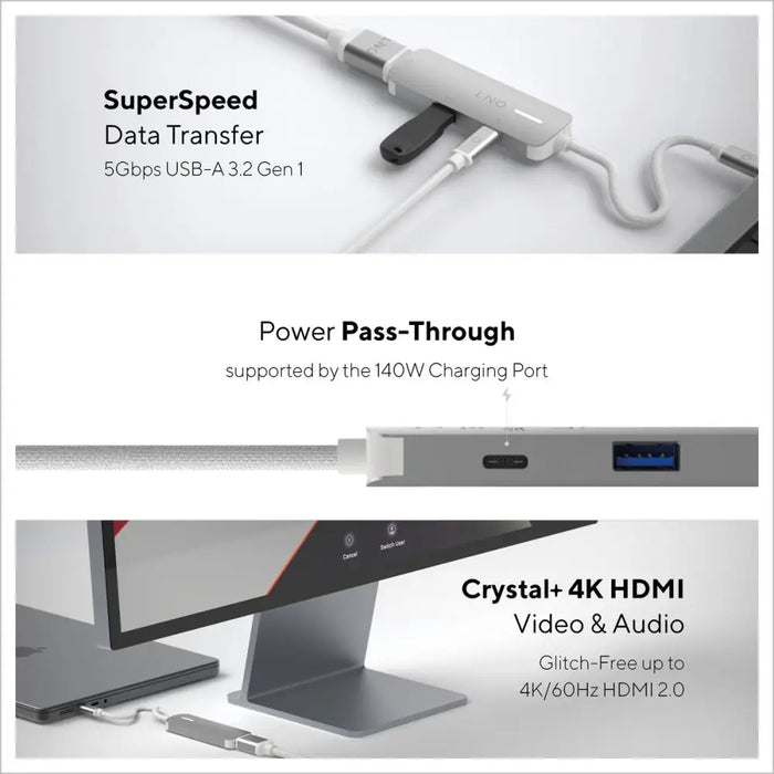 USB извод Linq Byelements LQ49031 Бял Сив