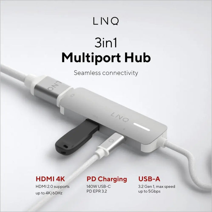 USB извод Linq Byelements LQ49031 Бял Сив
