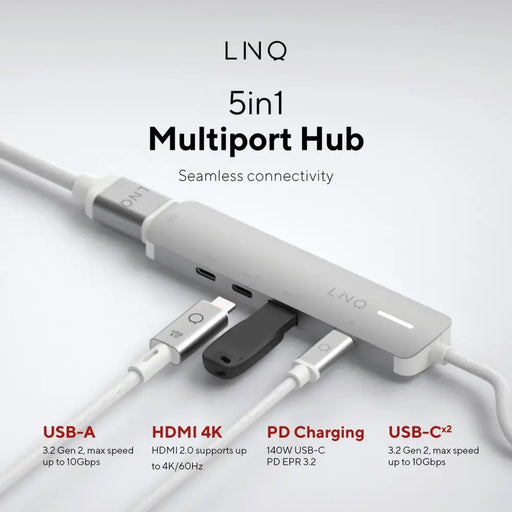 USB извод Linq Byelements LQ49051 Бял Сив