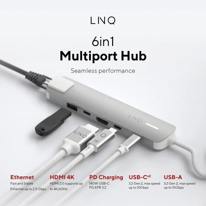 USB извод Linq Byelements LQ49061 Бял Сив
