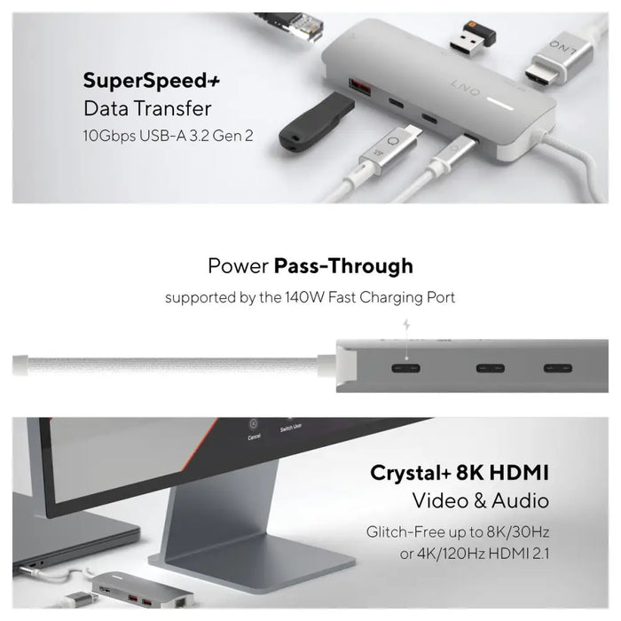 USB извод Linq Byelements LQ49081PS Бял Сив