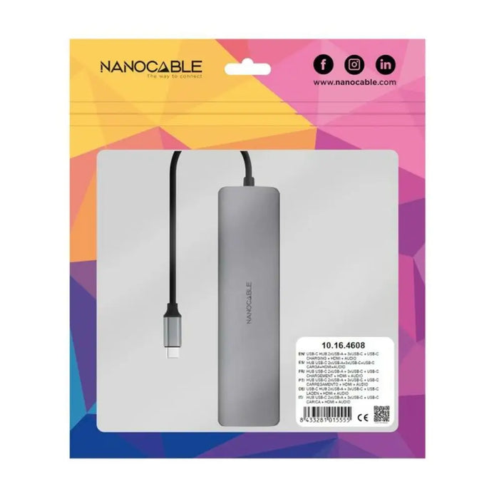 USB извод NANOCABLE 10.16.4608 Сив 100 W 50 W