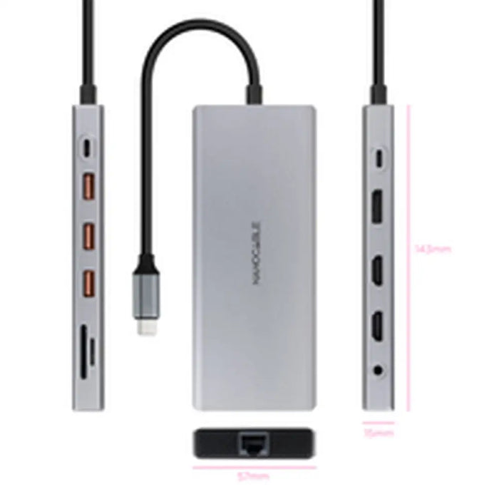 USB извод NANOCABLE 10.16.4612 Сив 100 W