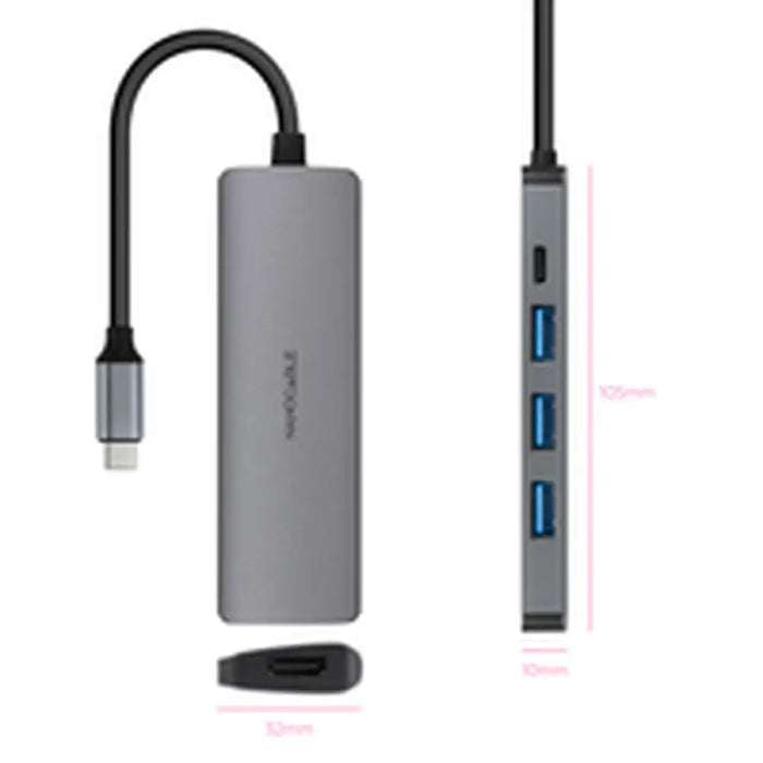 USB извод NANOCABLE Nanocable Hub USB-C 3xUSB-A + HDMI
