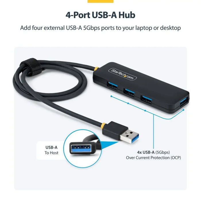 USB извод Startech H5A4A-USB-HUB-2 Черен