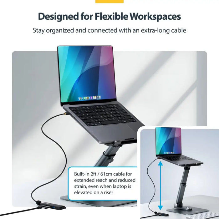 USB извод Startech H5C4A-USB-HUB-2 Черен