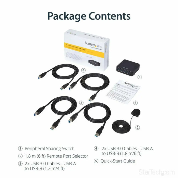 USB извод Startech HBS304A24A Черен 5 Gbit/s