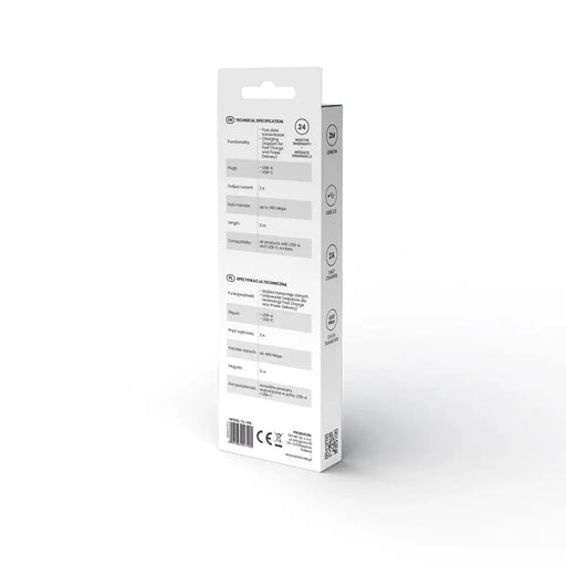 USB кабел 2 м USB 2.0 USB A - USB C Бял SAVIO CL-168