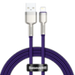 USB кабел за Lightning Baseus Cafule 2.4A 1m (лилав)