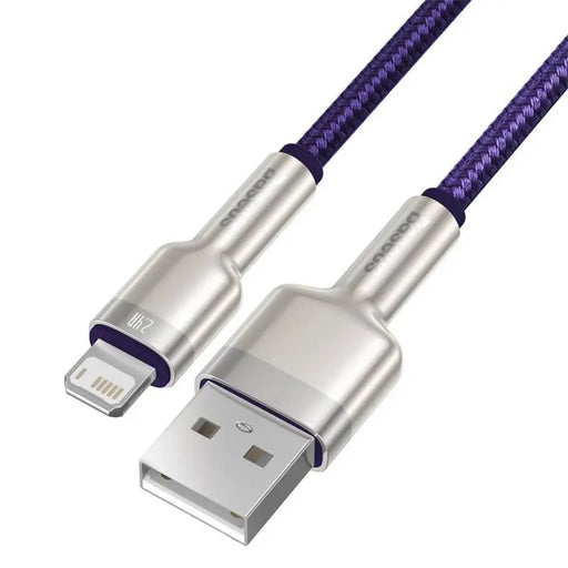 USB кабел за Lightning Baseus Cafule 2.4A 1m (лилав)