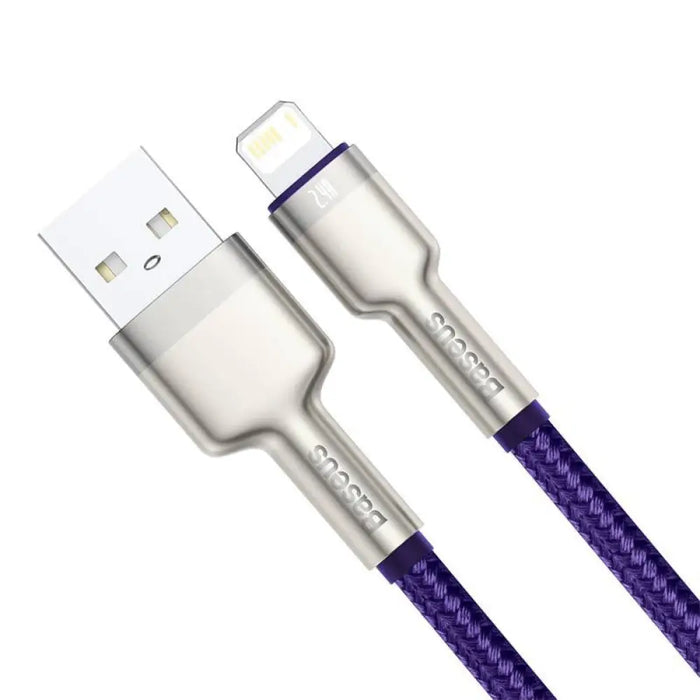 USB кабел за Lightning Baseus Cafule 2.4A 1m (лилав)