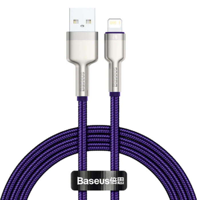 USB кабел за Lightning Baseus Cafule 2.4A 1m (лилав)