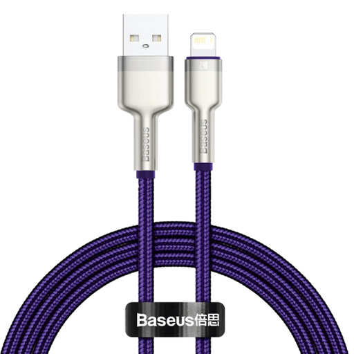 USB кабел за Lightning Baseus Cafule 2.4A 1m (лилав)