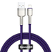 USB кабел за Lightning Baseus Cafule 2.4A 1m (лилав)