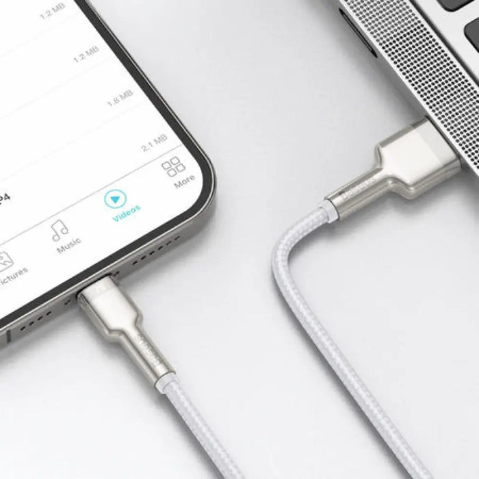 USB кабел за Lightning Baseus Cafule 2.4A 2m (бял)