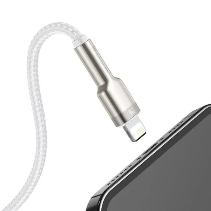 USB кабел за Lightning Baseus Cafule 2.4A 2m (бял)