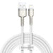 USB кабел за Lightning Baseus Cafule 2.4A 2m (бял)