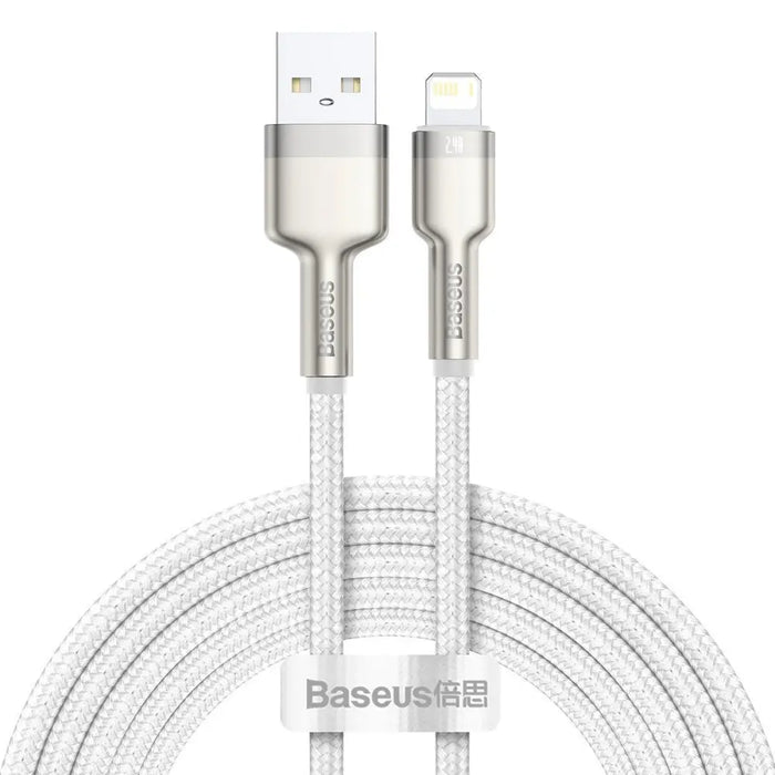 USB кабел за Lightning Baseus Cafule 2.4A 2m (бял)