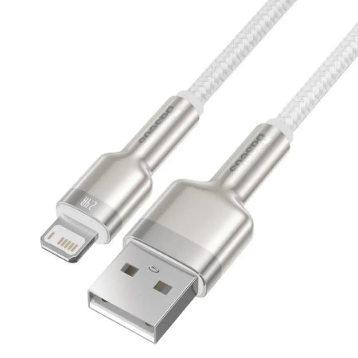USB кабел за Lightning Baseus Cafule 2.4A 2m (бял)
