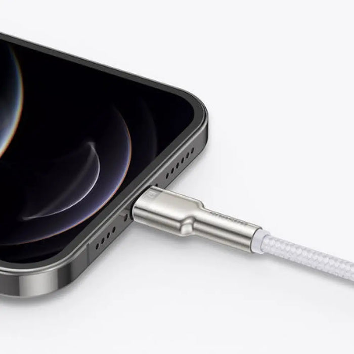 USB кабел за Lightning Baseus Cafule 2.4A 2m (бял)