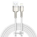 USB кабел за Lightning Baseus Cafule 2.4A 2m (бял)