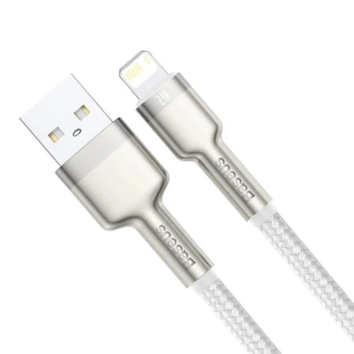 USB кабел за Lightning Baseus Cafule 2.4A 2m (бял)