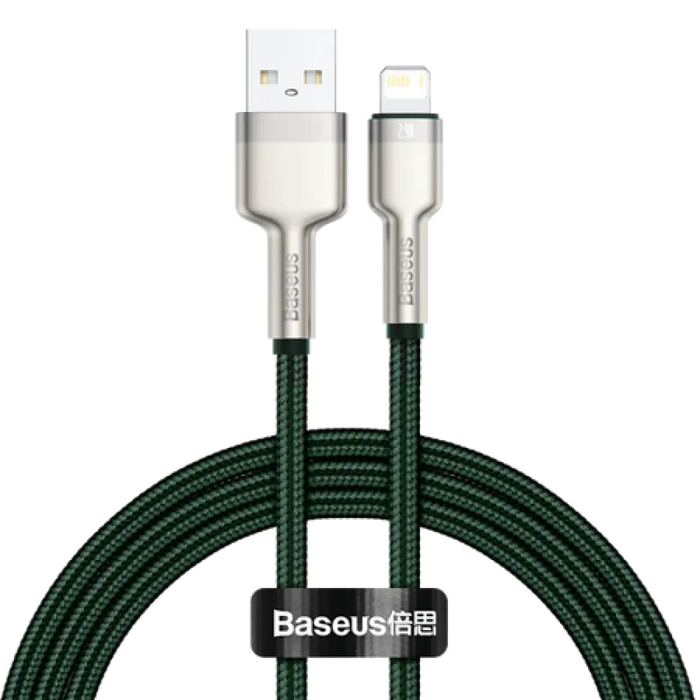 USB кабел за светкавична база Cafule 2.4a 1M (зелен)