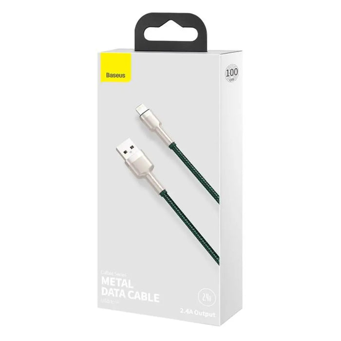 USB кабел за светкавична база Cafule 2.4a 1M (зелен)