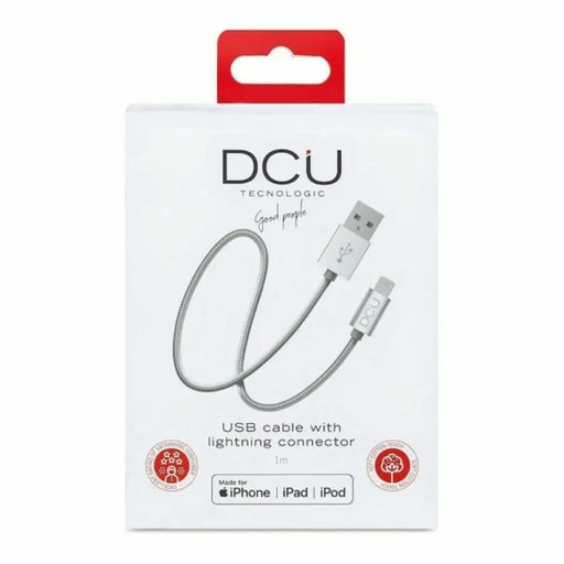 USB кабел за зареждане Lightning iPhone DCU Сребрист 1 m