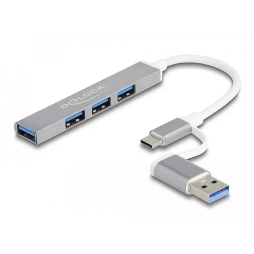 USB хъб Delock USB-C / USB-A - 3 x USB-A 2.0 + 1 x USB-A 5