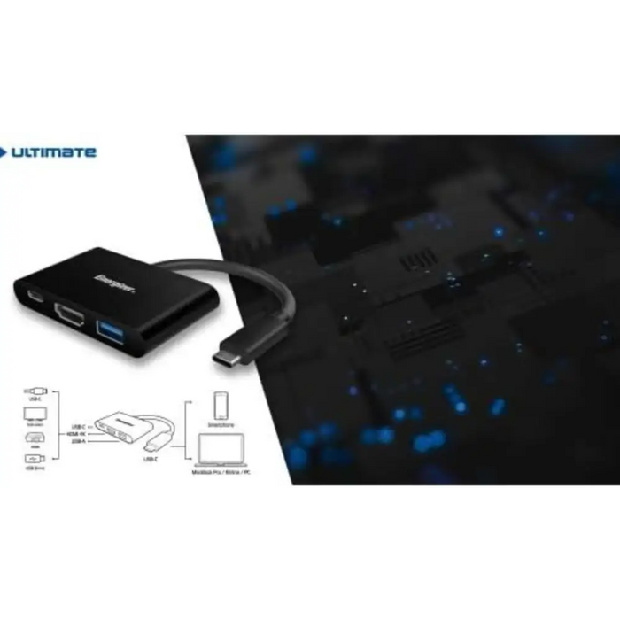 USB ХЪБ ENERGIZER USB A/TYPE C/HDMI