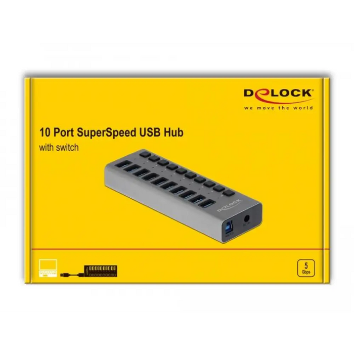 USB хъб 10 порта DELOCK 63670