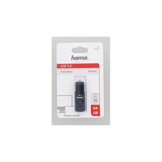 USB памет HAMA Rotate 64GB USB 3.0 70 MB/s Петролно синьо