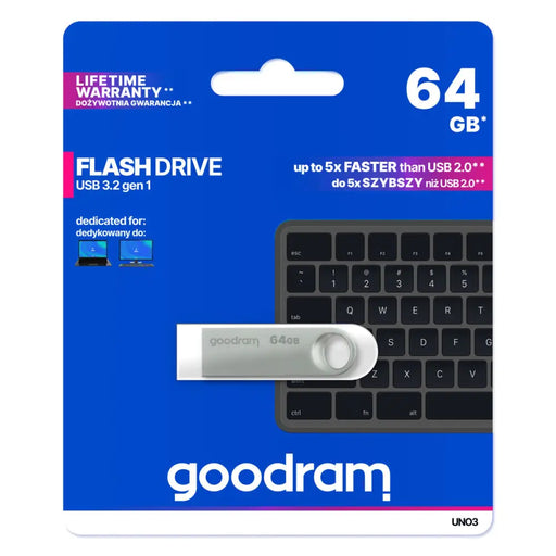 USB стик GoodRam UNO3-0640S0R11 Сребрист 64 GB