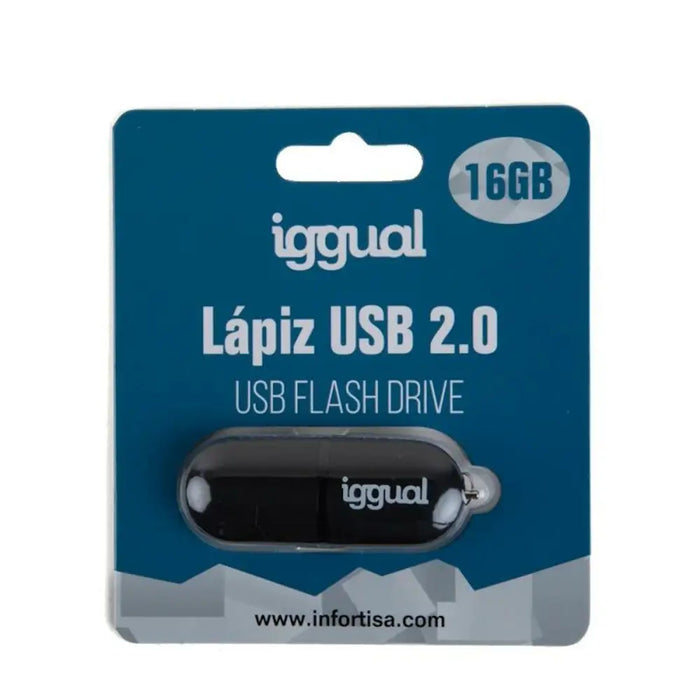 USB стик iggual IGG318492 Черен USB 2.0 x 1
