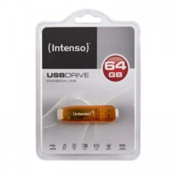 USB стик INTENSO FAELAP0282 USB 2.0 64 GB Оранжев 64 GB USB