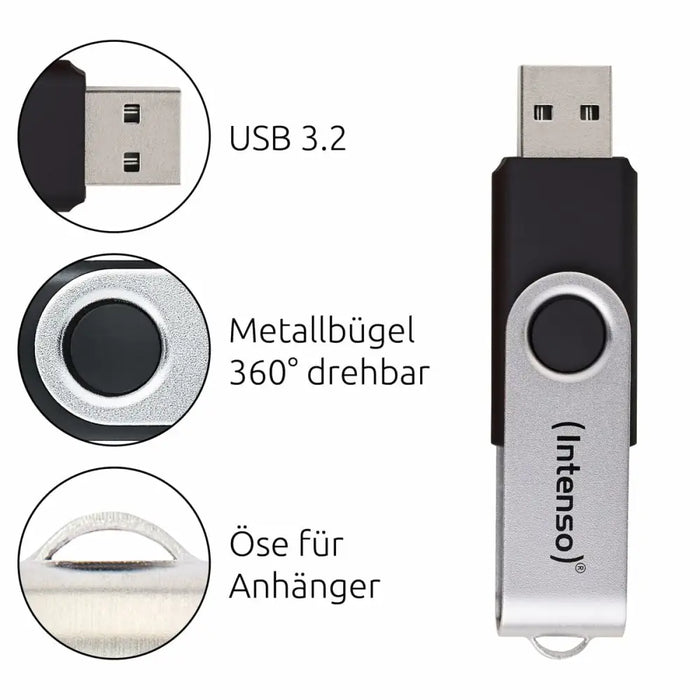 USB стик INTENSO Office Line 64GB USB-A 3.2 64 GB Черен